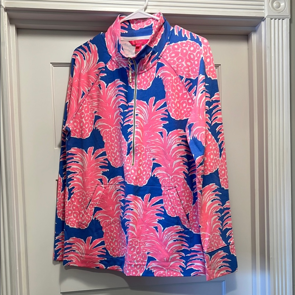 Lilly Pulitzer Pink and Blue Pineapple Sweatshirt